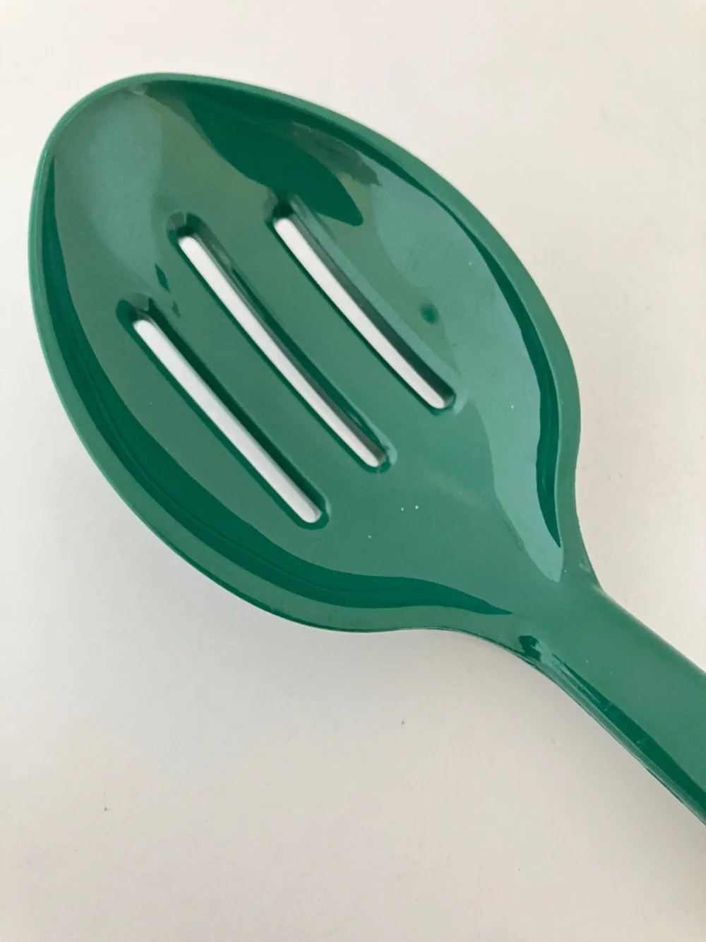 Ultratemp Slotted Serving Spoon Green Plastic Heat Resistant Made USA Vintage